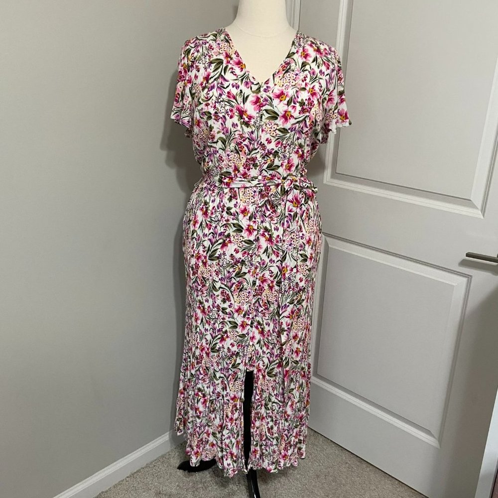 Lane Bryant Floral Button-Down Maxi Dress